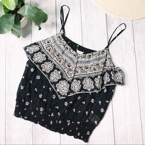 NWT AE bandanna crop top- elastic waist